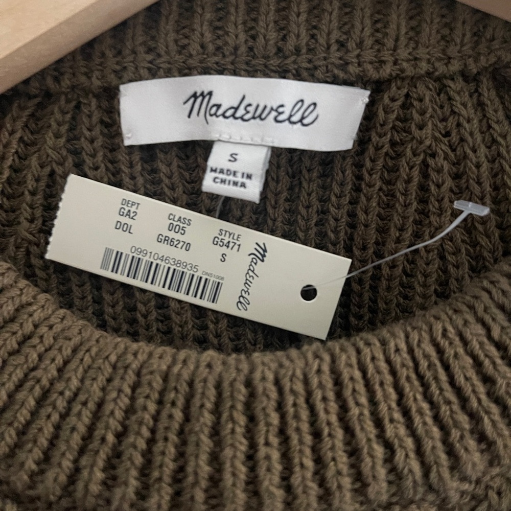 Madewell Army Green ribbed knit tank top sleeveless NWT small - Picture 3 of 4